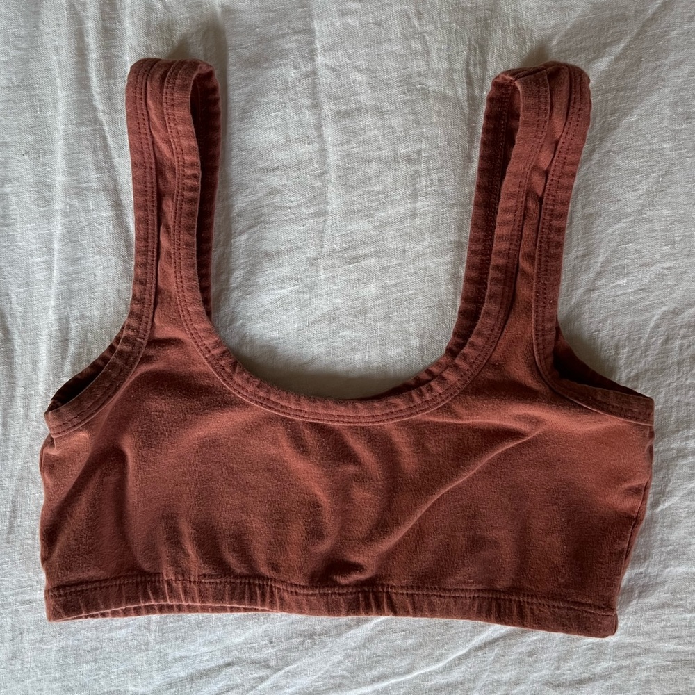 ARQ wide strap bra- terra cotta